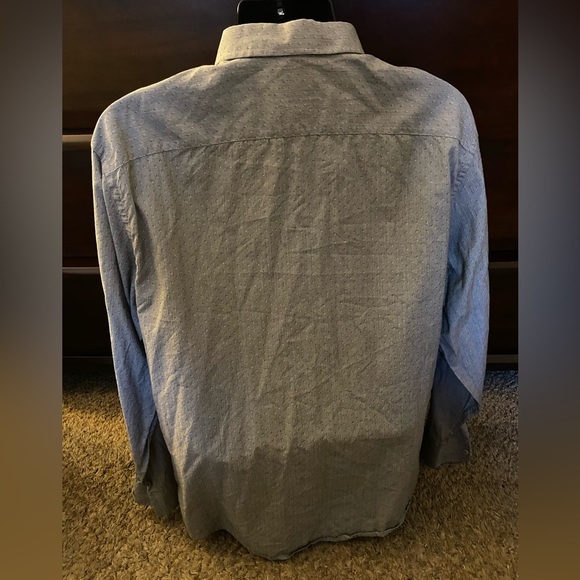 UNTUCKIT-Mens Long Sleeve Button‎ Up Dress Shirt 100% Cotton XXL Gray Design - Picture 4 of 8